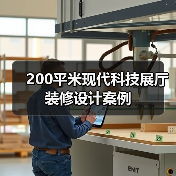 200平米现代科技展厅装修设计案例(图1) 200平米现代科技展厅装修设计案例(图1)