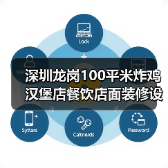 深圳龙岗100平米炸鸡汉堡店餐饮店面装修设计(图4) 深圳龙岗100平米炸鸡汉堡店餐饮店面装修设计(图4)