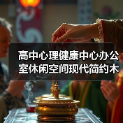 高中心理健康中心办公室休闲空间现代简约木色系设计(图3) 高中心理健康中心办公室休闲空间现代简约木色系设计(图3)