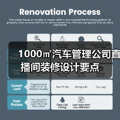 1000㎡汽车管理公司直播间装修设计要点（图2）
