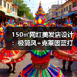 150㎡网红美发店设计:极简风+克莱因蓝打造高颜值空间(图3) 150㎡网红美发店设计:极简风+克莱因蓝打造高颜值空间(图3)